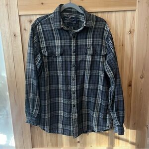 Ralph Lauren Men's Dark Plaid Button Down Shirt